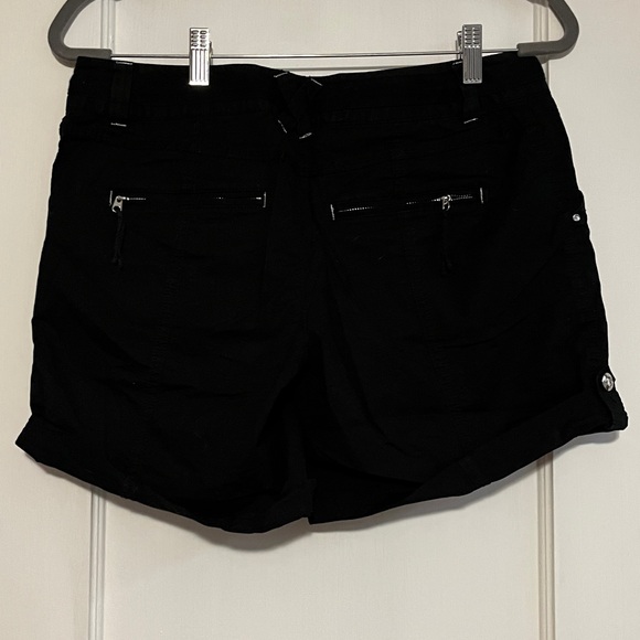 INC brand, silver thread, rolled cuff black shorts. Size 6. - Picture 6 of 6